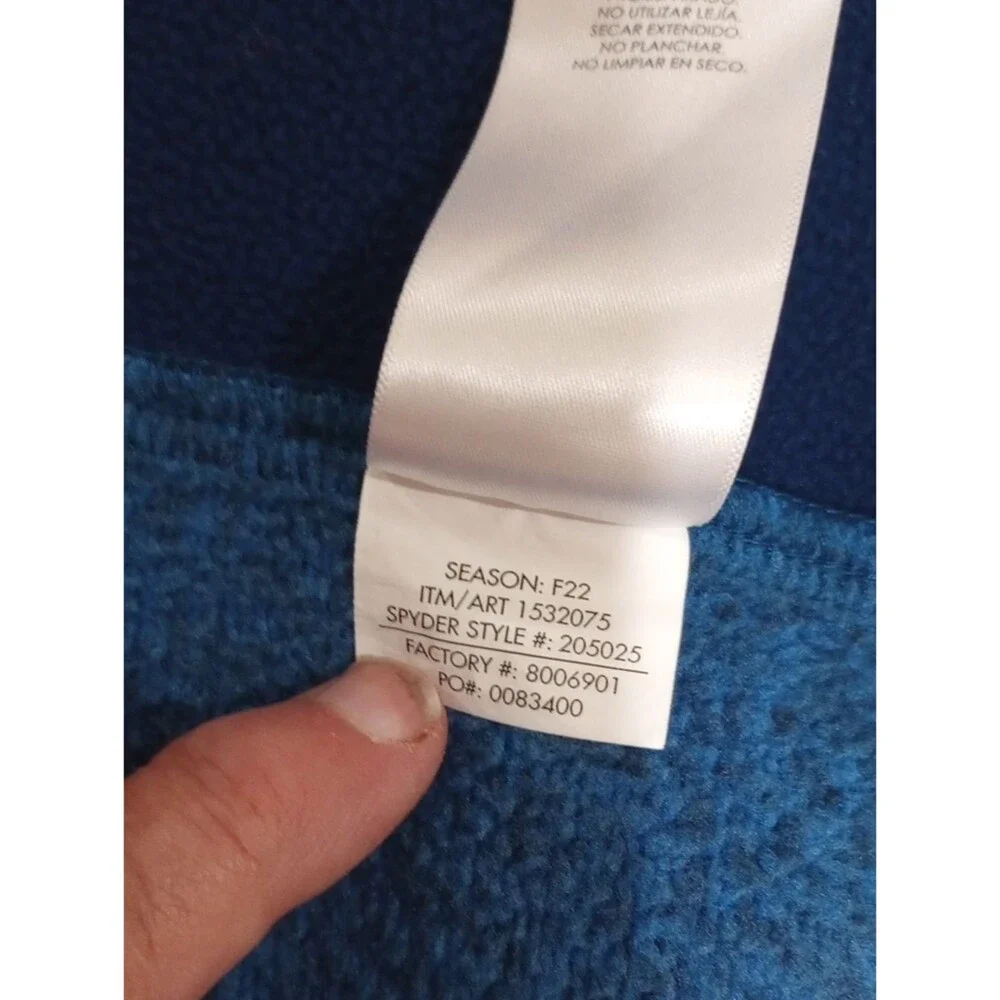 Spyder Empire Blue Fleece Full-Zip Jacket, Men's Size S